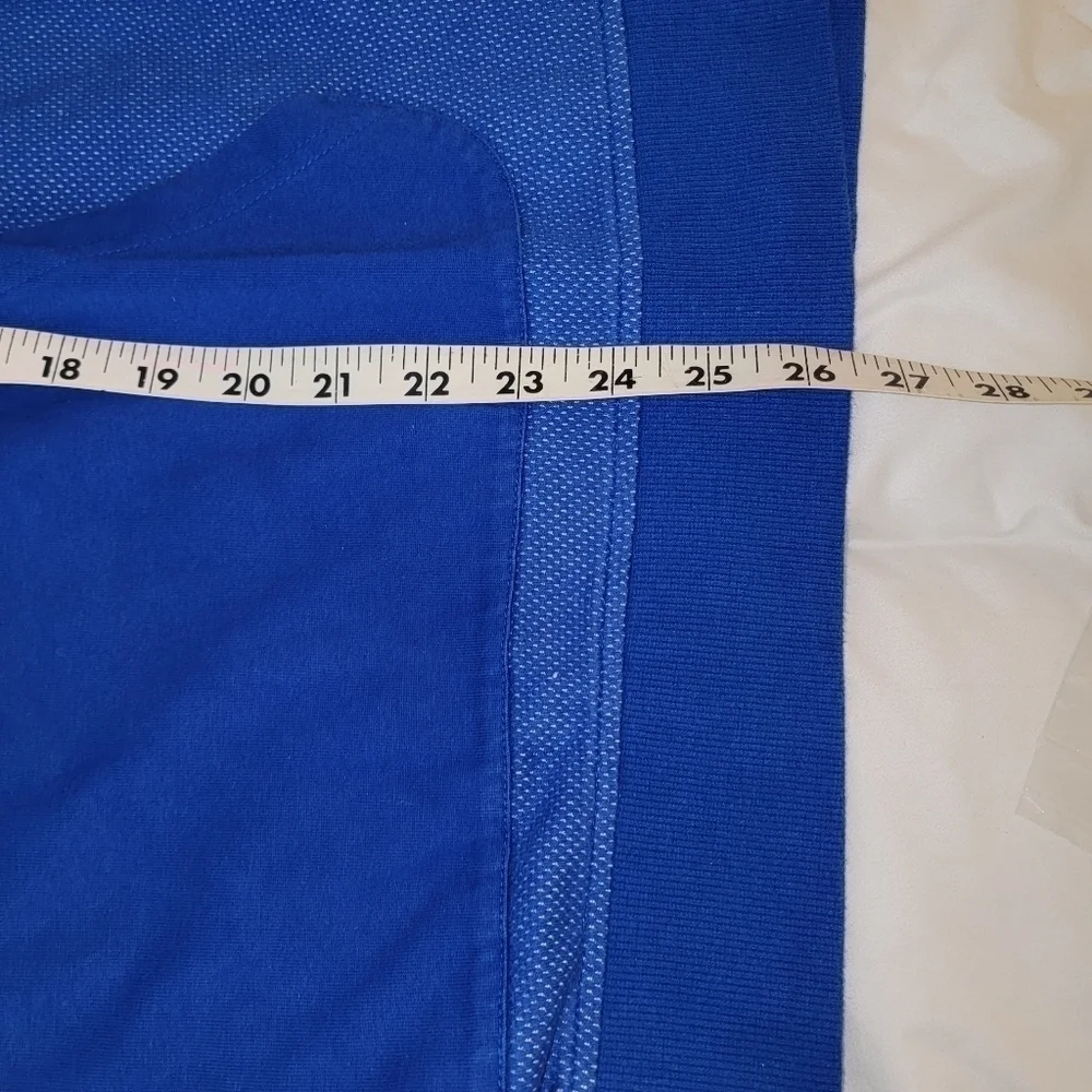 Mens Adidas Blue Short Sleeve Hoody Sweatshirt Medium Unisex